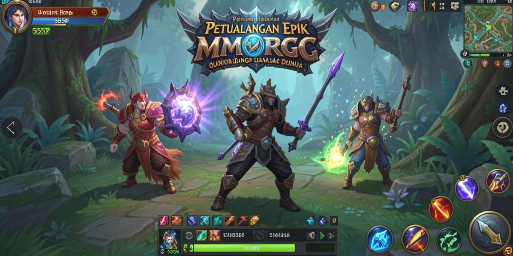 Tampilan gameplay epik dari 555F, beraksi dalam dunia MMORPG.