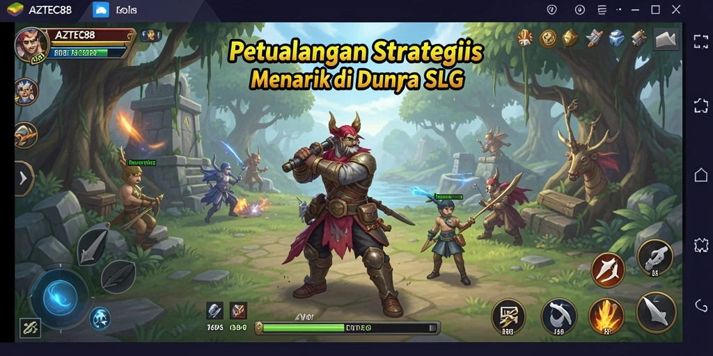 Screenshot gameplay AZTEC88 menampilkan aksi strategis dan interaksi antar pemain.