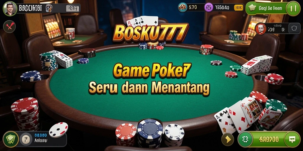 Tampilan gameplay Poker yang mendebarkan dan penuh strategi.