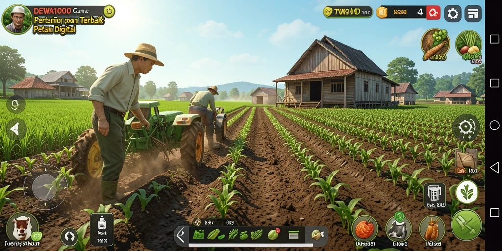 Gameplay menarik DEWA1000 menunjukkan kegiatan bertani yang menyenangkan.