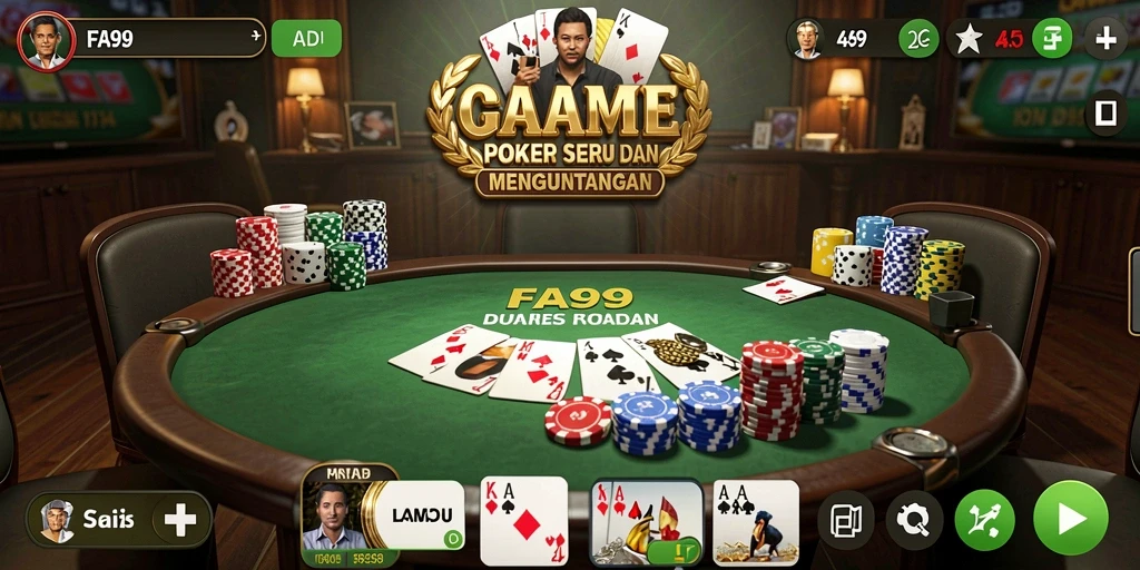 Tampilan gameplay Poker yang menarik dan memikat di FA99.