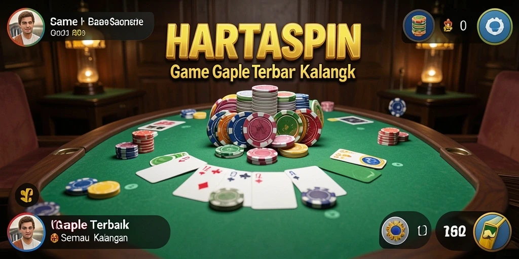 Tampilan gameplay HARTASPIN yang menampilkan keseruan bermain Gaple.