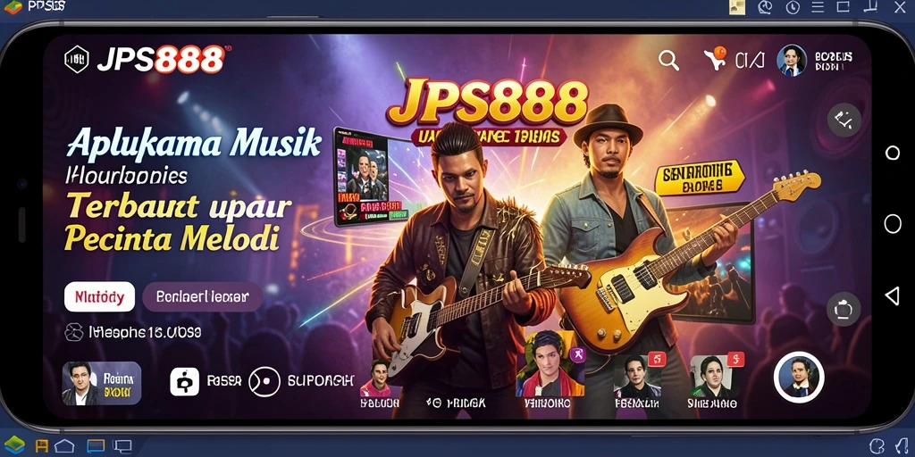 Tangkapan layar JPS888 menunjukkan antarmuka aplikasi dan gameplay musik yang menarik.