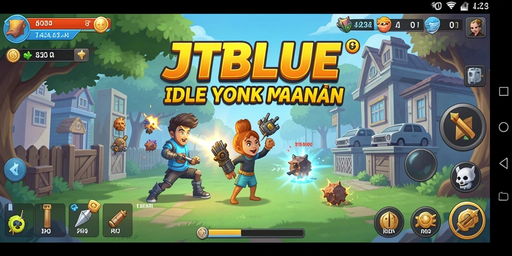 Screenshot JTBLUE menunjukkan gameplay Idle yang seru dan menarik.