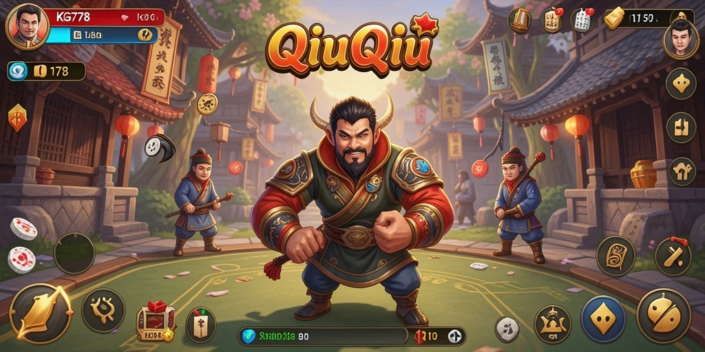 Screenshot KG778 yang menunjukkan aksi permainan QiuQiu yang seru.