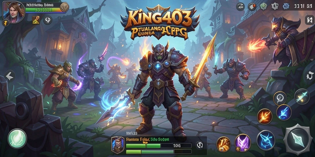 Tangkapan layar gameplay <strong>KING403</strong> menunjukkan aksi seru dalam pertempuran ARPG.