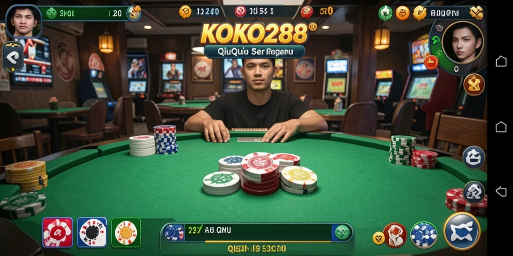 Tampilan gameplay menarik dari KOKO288 dengan kartu QiuQiu.