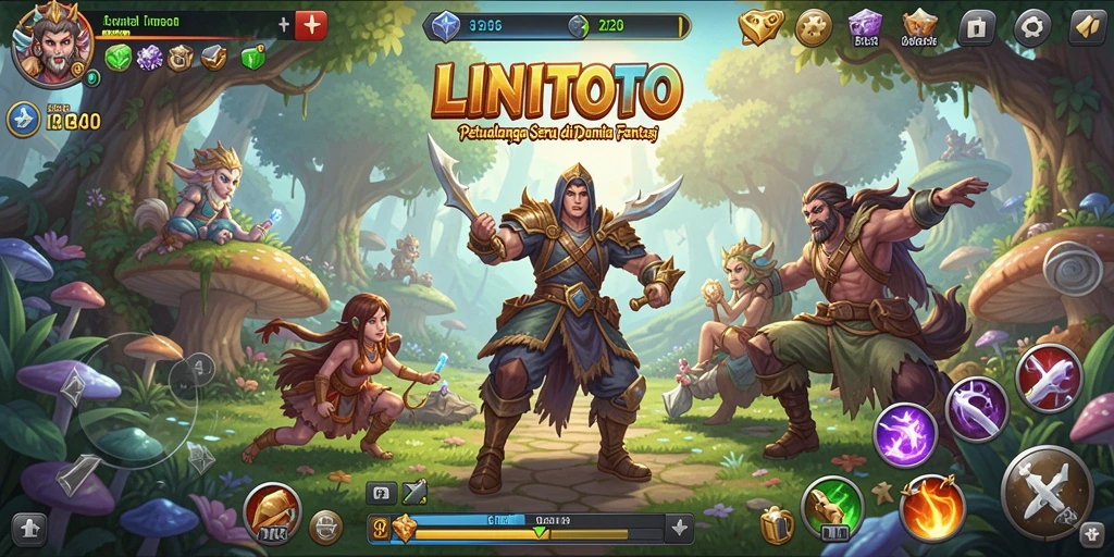 Tampilan gameplay LINITOTO yang menarik dengan aksi petualangan seru.