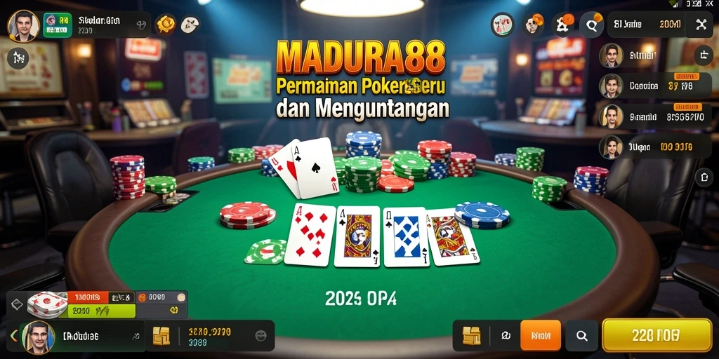 Tampilan gameplay menarik dari MADURA88 dengan suasana Poker yang nyata.
