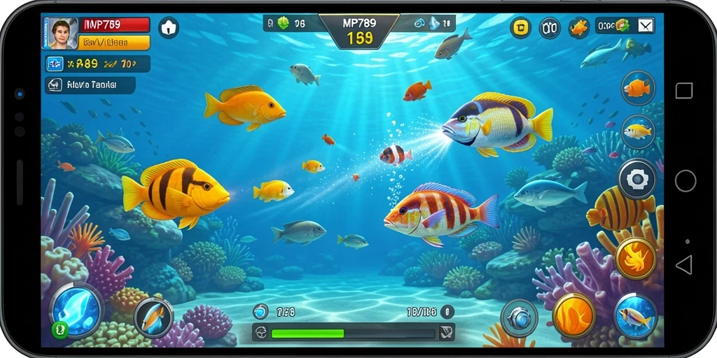 Screenshot gameplay Tembak Ikan yang menegangkan dan penuh warna.