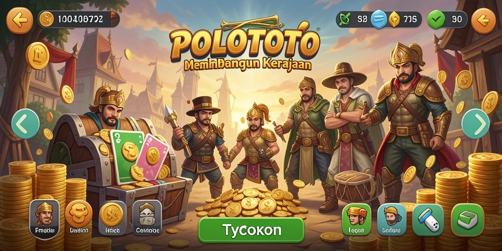 Screenshot gameplay POLOTOTO yang menampilkan pengelolaan bisnis.