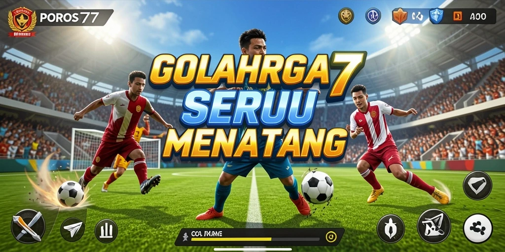 Tampilan gameplay POROS77 yang intens dan seru di lapangan olahraga.