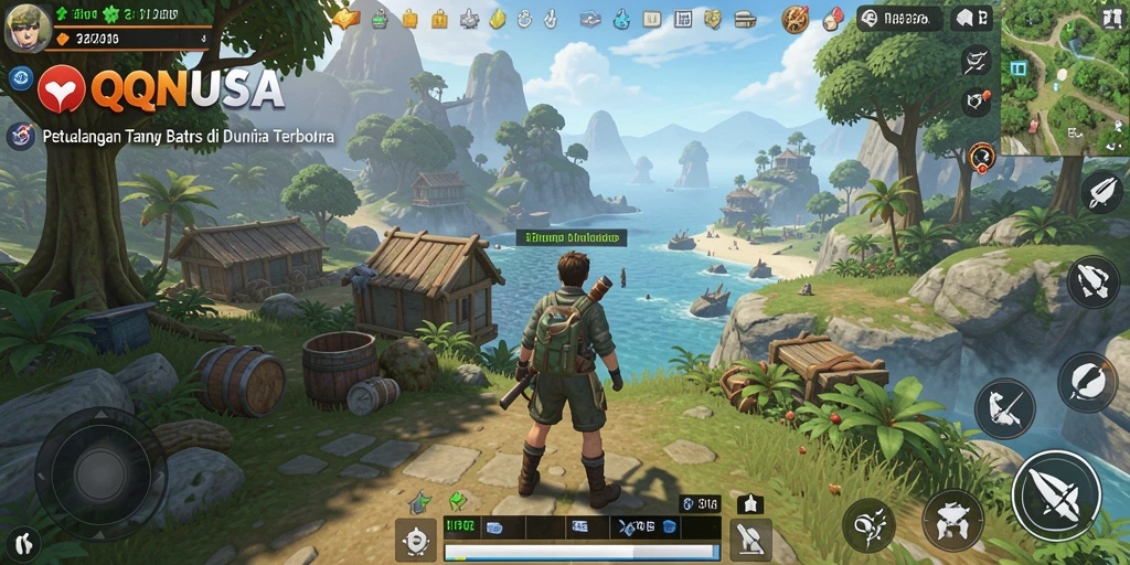 Gameplay QQNUSA dengan eksplorasi dunia terbuka yang luas.