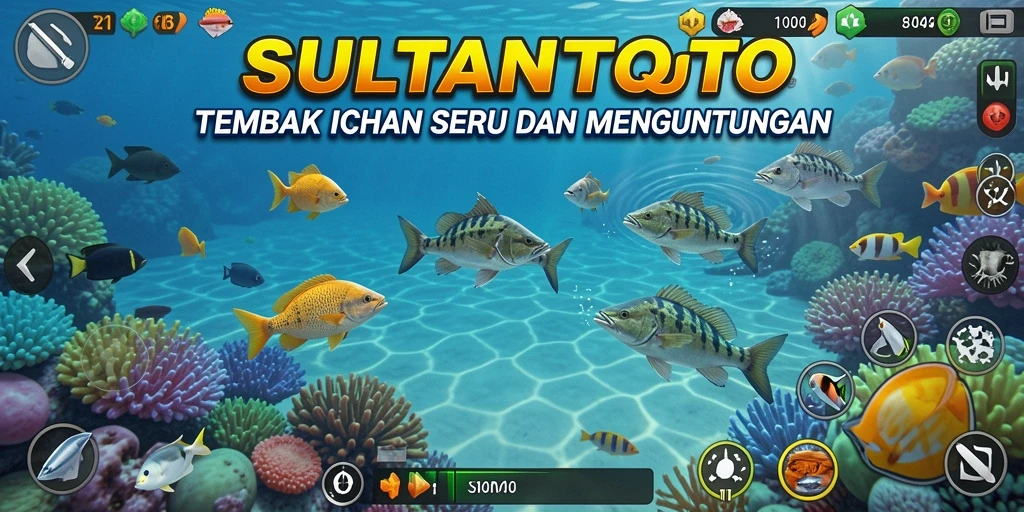 Tampilan gameplay <strong>SULTANTOTO</strong> yang seru saat menembak ikan.