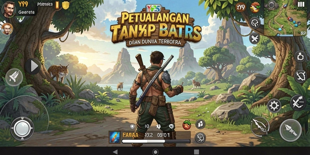 Tangkapan layar utama Y89 menampilkan suasana gameplay dalam dunia terbuka.